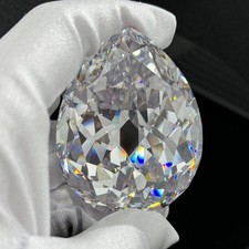 250 Ct Natural GIE Certified Cambodian White Zircon Pear Cut Loose Gemstone
