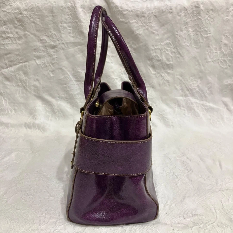 Le Basiques Du Sac Handbag Tote Bag Purse Faux Leather in Purple USED Good Cond - Image 3 of 4