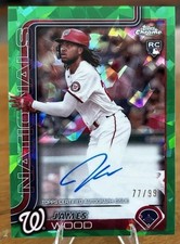 Topps 2025 Chrome Rookie Autographs Green James Wood RA-JWO Nationals /99