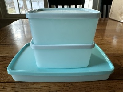 Tupperware Freeze It 5552A & 5548A Snowflake Freezer Containers w/Lids Set of 3