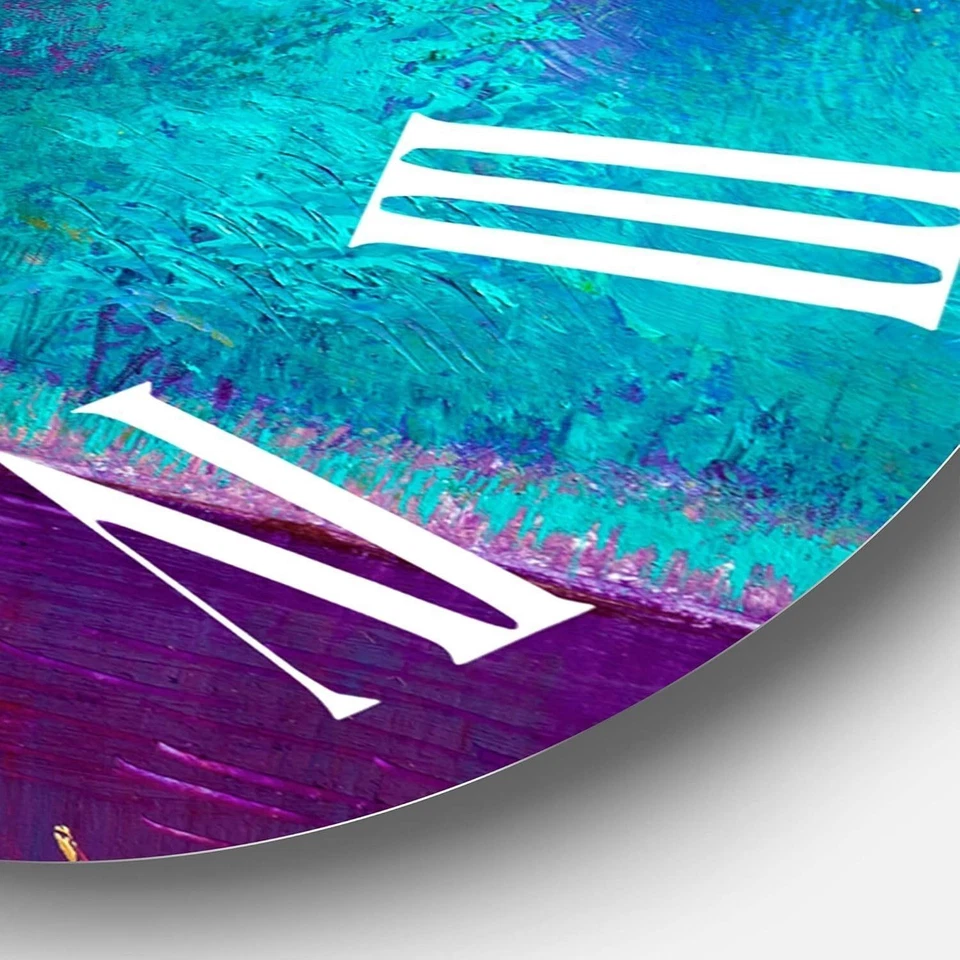 Designart Colorido Río Árboles Crepúsculo Reloj de Pared Números Romanos Brillante 36" Foto 2 de 4