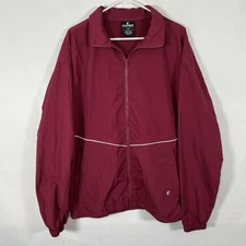 Eastbay Full Zip Coaches Windbreaker Jacket Mens Size Large Red Deadstock NWT