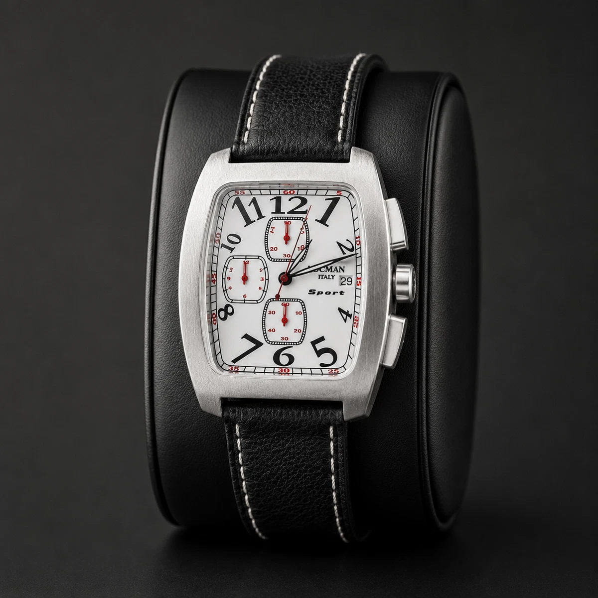 Locman Sport Italy Watch Women 37mm Silver Tone Date Chronograph New Battery Locman Italy Sport Chronograph Aluminum (Beater Watch  main image 4