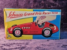 1070 SCHUCO TIN CLOCKWORK"GRAND PRIX RACER"BOX ALL EXTRAS-UNUSED ALL MINT