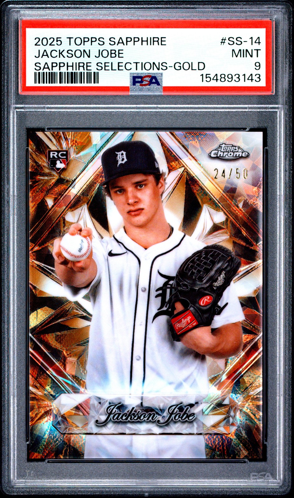 2025 TOPPS CHROME SAPPHIRE SAPPHIRE SELECTIONS GOLD JACKSON JOBE 24/50 PSA 9