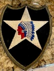Military Badge 2nd Indian Head Normandy, the Ardennes Leipzig WW2 1945