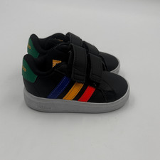 Adidas toddlerBlack Sneakers with Colorful Stripes- Size 5