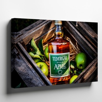Bottle Of Jack Daniel's Tennessee Apple Whiskey Stands Prominently In A Wall Art