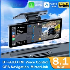 8.1 Inch 2.5K Dash Cam Wireless Auto Car DVR WiFi GPS Navigation Rearview Camera