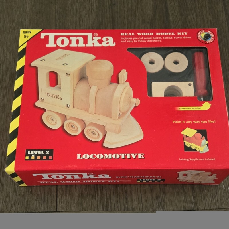 90's Tonka Real Wood Locomotive Model Kit Unassembled Level 2 Age 8+ G Gauge