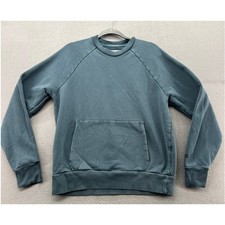Everlane Sweatshirt Mens Sz M Organic Cotton French Terry Crewneck Teal Blue
