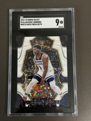 2022-23 Select Anthony Edwards #146 White Disco Prizm /75 SGC 9 POP 1