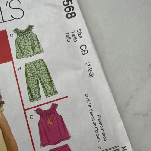 McCall’s M5568 Sewing Pattern Girls Tops Dresses Shorts Capri Pants  UNCUT - Picture 3 of 7