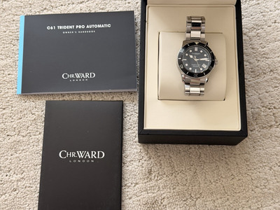 Christopher Ward C61 Trident 38MM Automatic Dive Watch w/ Box and Papers