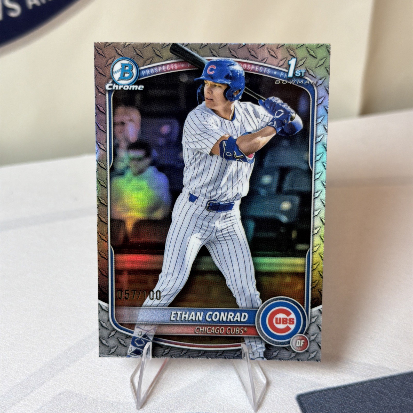 2025 Bowman Draft Chrome 1st Steel Metal Refractor Ethan Conrad #57/100 Cubs