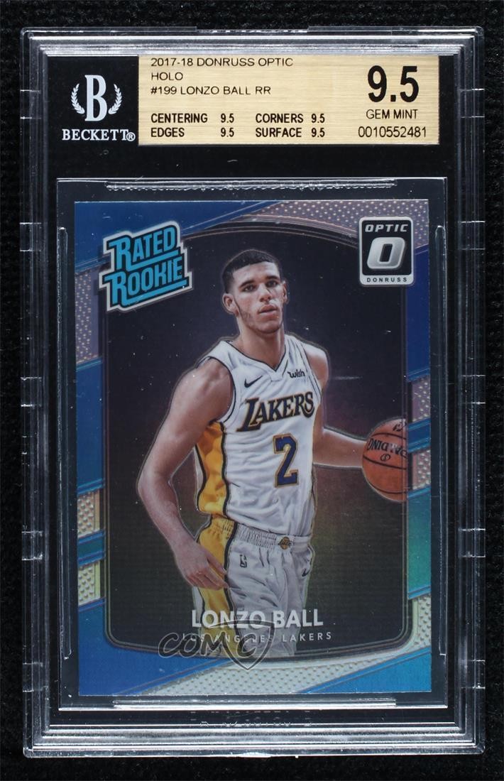 2017 Donruss Optic Rated Rookie Holo Prizm Lonzo Ball #199 BGS 9.5 GEM MINT 4vc