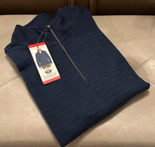 Dockers Men's Quarter Zip Textured Fabric Pullover Shirt - Medium - Blue