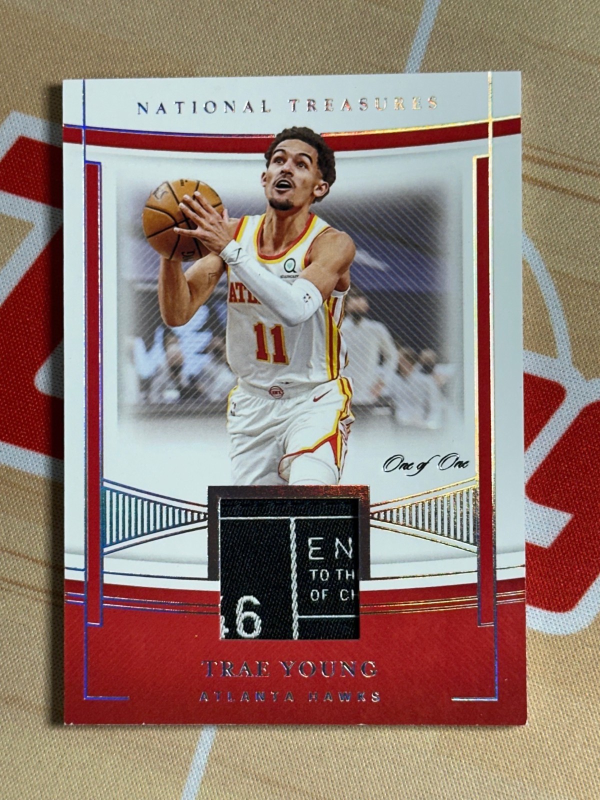 2020-21 National Treasures Trae Young Game Used Tag Patch #1/1 SSP