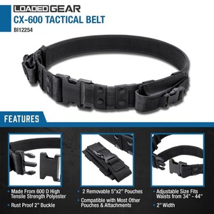 Barska Loaded Gear CX-600 Tactical Gear Combat Duty Black Belt Pouch, BI12254