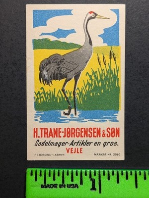Vintage Stork Bird German Poster Stamp