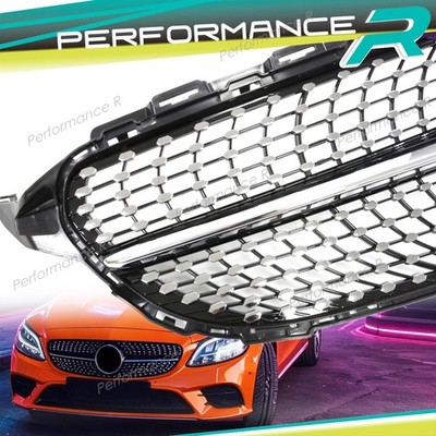 Kühlergrill Front Grill Schwarz für Mercedes W205 C205 S205 A205 Facelift 2018+