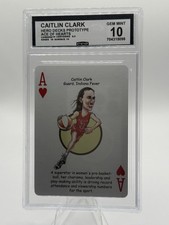 Caitlin Clark Hero Decks Ace Of Hearts Prototype CCG Gem Mint 10 Indiana Fever