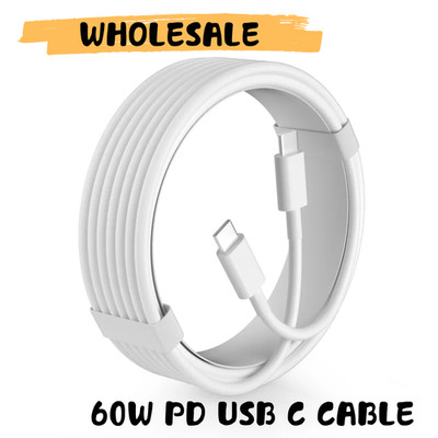 Bulk Lot 60W Fast Charger For iPhone 16 15 Pro Max Samsung USB-C Cord PD Cable
