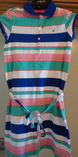 TOMMY HILFIGER MULTICOLOR STRIPE STRETCH COTTON POLO DRESS NEW SZ 10