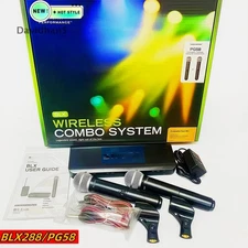 New Shure BLX288/PG58 with 2 Microphone Handheld Wireless Microphone System Come