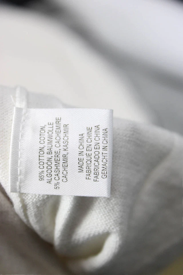 Minnie Rose Womens Long Sleeve Crew Neck Sweatshirt White Blue Cotton Size XS - Image 4 of 4