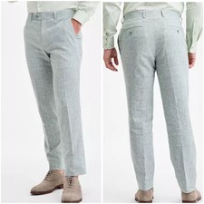 Bar III Dress Pants Linen Blend Men 30/30 Green Slim-Fit Brand New NWT