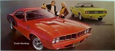 1971 Plymouth Cuda Hardtop And Convertible Dealer Postcard