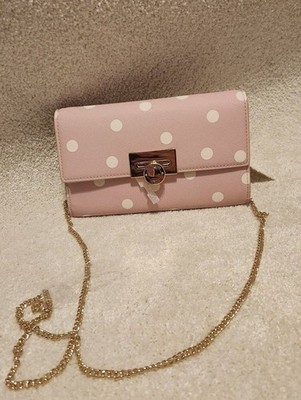 NWT Ted Baker Pink Polka Dot Crossbody Clutch