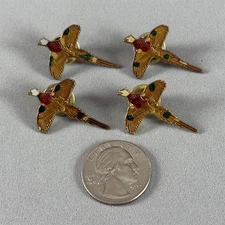 Lot of 4 Vintage Flying Pheasants Birds Pins Pinbacks #56747