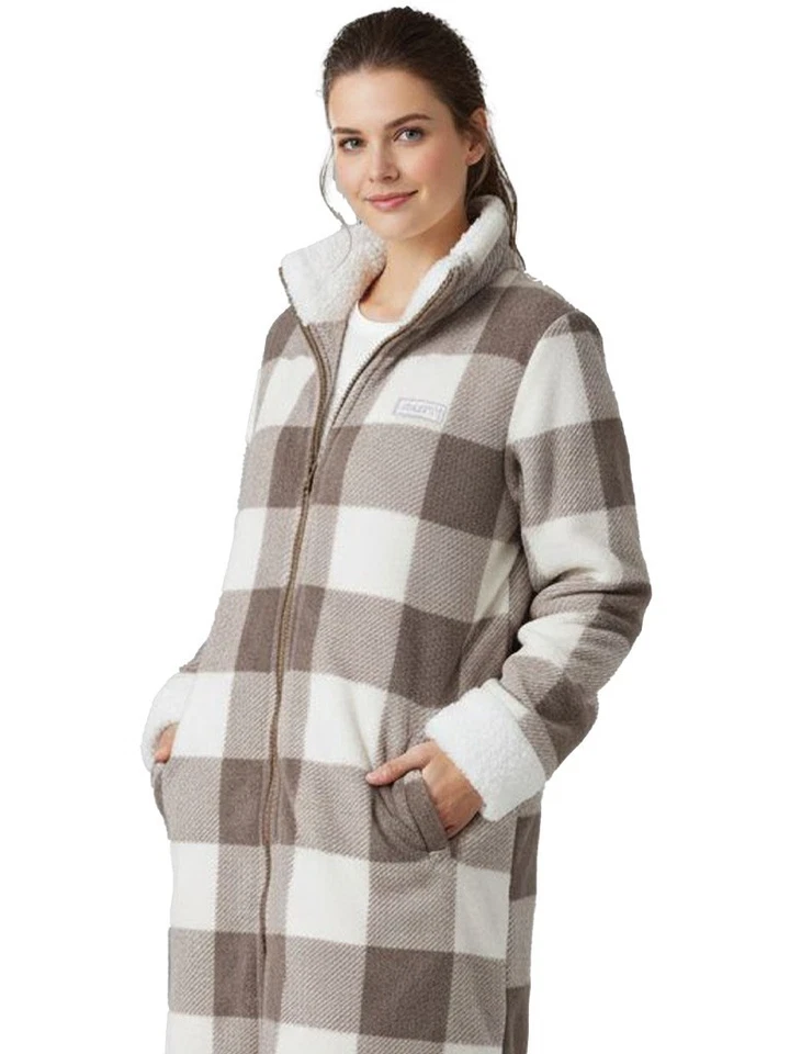 VITERBO BIANCHERIA Vestaglia Donna In Morbido Coral Fleece Invernale Con Cerniera LWW00301