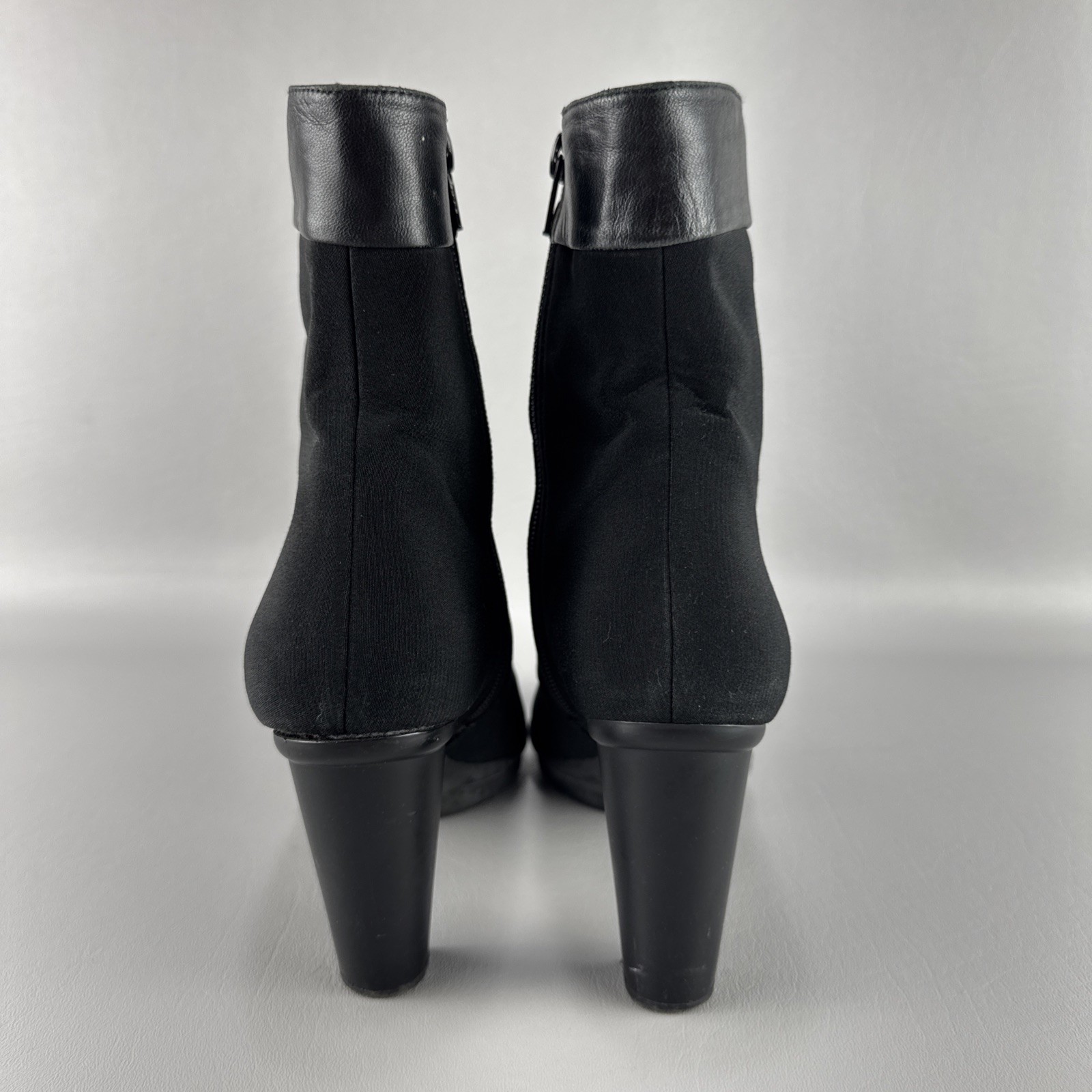 Stuart Weitzman Techno Ankle Boots Womens 9 Black Gortex Waterproof Zip Heeled