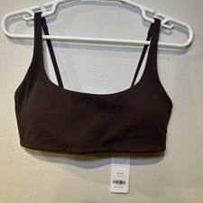 CRZ Yoga Bra Medium Brown Take out Padding Stretch Athletic NEW