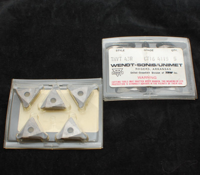NEW (Qty 10) Wendt-Sonis Unimet Carbide Indexable Inserts - TNVT 43R Grade CY16