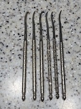  Metal Nut & shell Picks set of 6 Vintage 