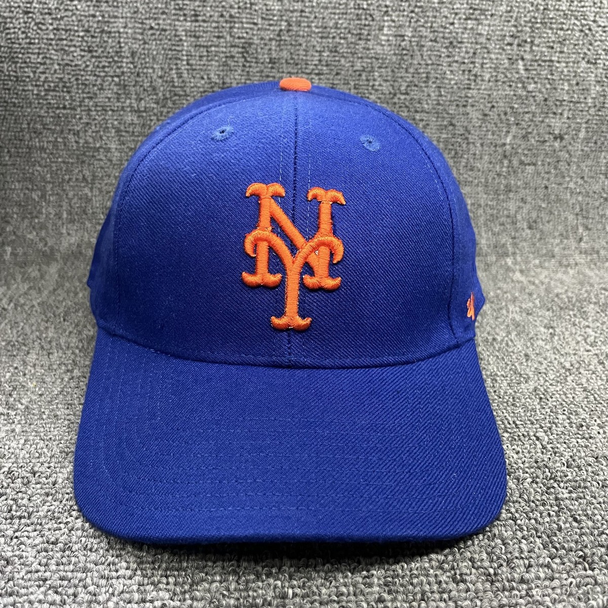 New York Mets '47 Brand Clean Up Adjustable Hat Royal Blue Orange Cap New