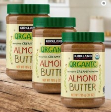 3 PACK Kirkland signature USDA ORGANIC Creamy Almond Butter 27 oz each