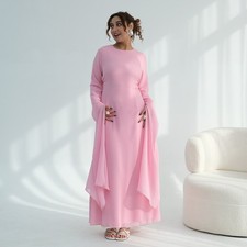 Islamic Women Long Sleeve Maxi Dress Abaya Muslim Ramadan Kaftan Arab Turkey Eid