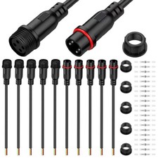 5 Pairs Waterproof 4 Pin Led Connector Cable Set Male Female Plug With 0.2 M...