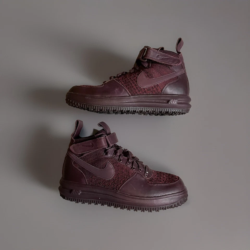 Nike Lunar Force 1 Flyknit рабочие ботинки глубокий бордовый WMNS высоты верхний кроссовок 8 $200 - Изображение 4 из 4