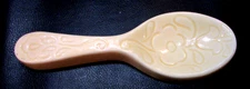 Arnel's Vintage Beige Ceramic Porcelain Floral Pattern Stove Top Spoon Rest