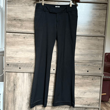 Merona 6 Black Flat Front Dress Pants Professional Business Classic Modern Event