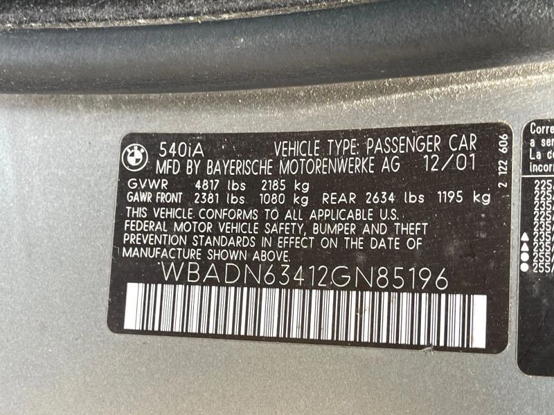 BMW 540i 1997-2003 tapa de cubierta gris algunos arañazos superiores Foto 4 de 4