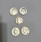 Lot Of 5 Roosevelt Dimes  1951-1964 90% Silver US American Coins