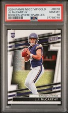 PANINI NATIONAL SPORTS COLLECTORS CONVENTION VIP GOLD ROOKIES JJ MCCARTHY PSA 10