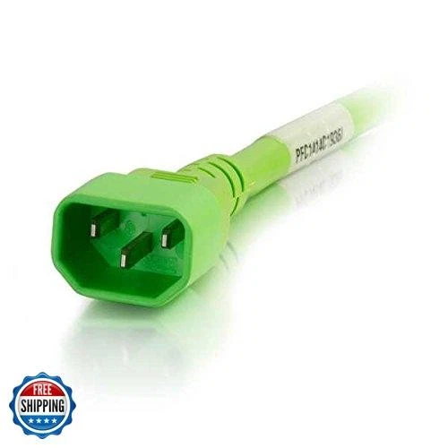 4ft (1.2m) 14AWG Power Cord (IEC320C14 to IEC320C13) - Green - Image 3 of 4